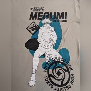 Jujutsu Kaisen Megumi Fushiguro Tee Shirt Grey Japanese Anime Medium